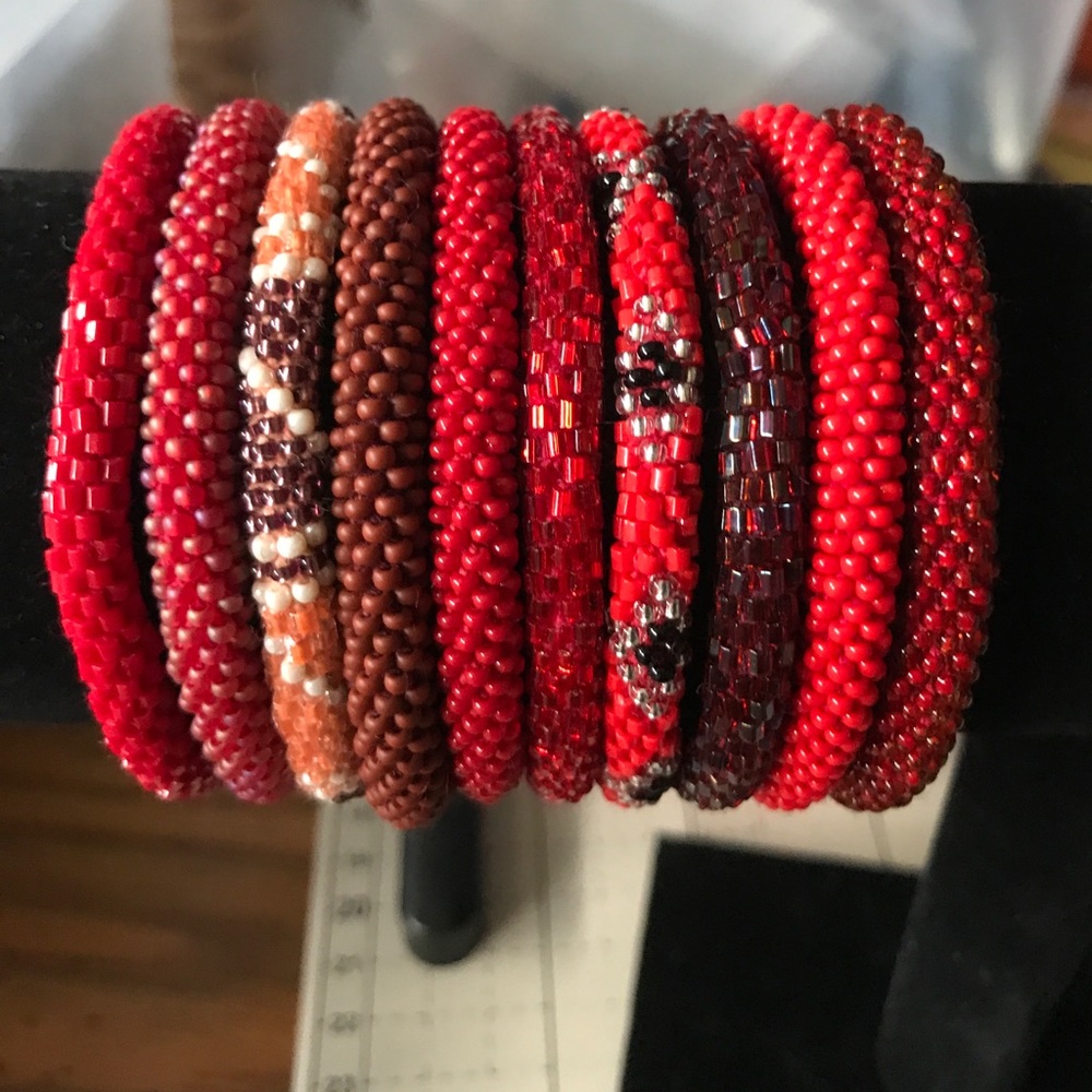 Rolls on beaded bracelets